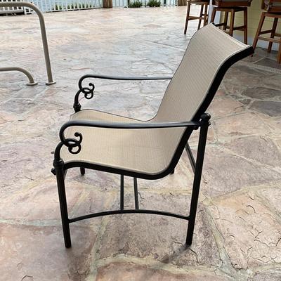 518 Set of 6 WOODARD Cast Aluminum Sling Dining Arm Chairs