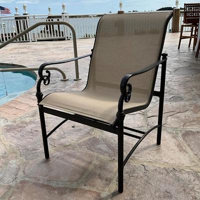 518 Set of 6 WOODARD Cast Aluminum Sling Dining Arm Chairs