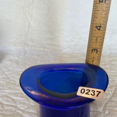 Cobalt blue top hat ashtray