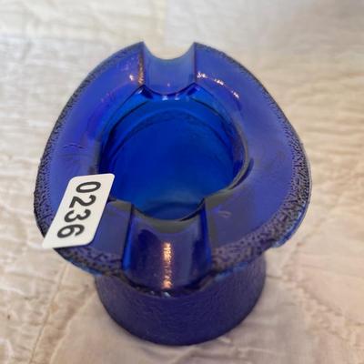 Cobalt blue top hat ashtray