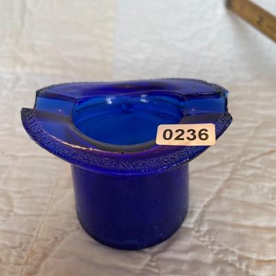 Cobalt blue top hat ashtray