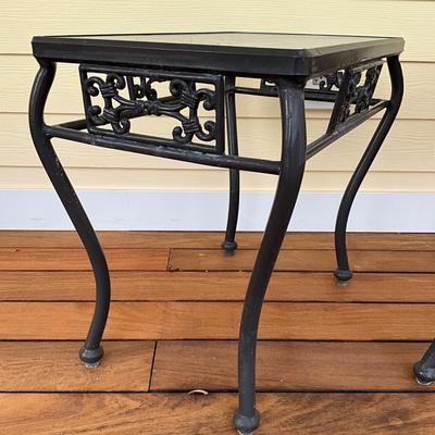 522 Pair of WOODARD Glass top Tables