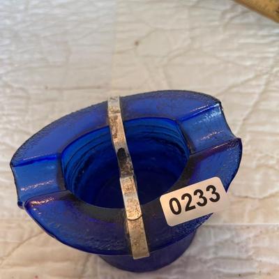 Cobalt blue top hat ashtray