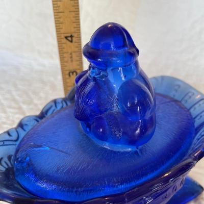 Westmorland cobalt blue Santa on sleigh
