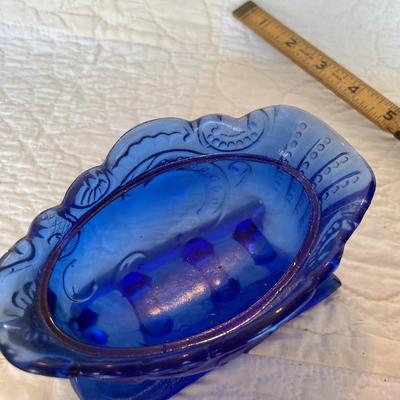 Westmorland cobalt blue Santa on sleigh