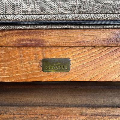 524 Pair of Gloster Teak Swivel Barstools with Cushion