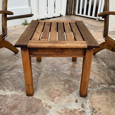 529 Pair of Gloster Teak 2-pc Sling Lounge Chair with Teak Table