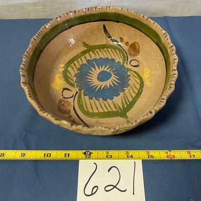 Vintage Hand painted Red Clay Bowl