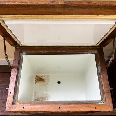 532 FRONTGATE Insulated Teak Cooler Box AS-IS