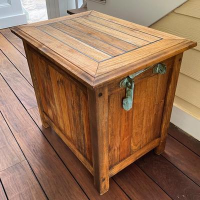 532 FRONTGATE Insulated Teak Cooler Box AS-IS