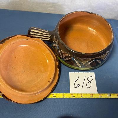Vintage Mexican Clay Bean Pot