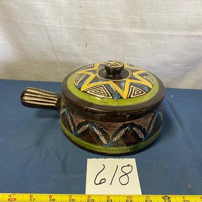 Vintage Mexican Clay Bean Pot