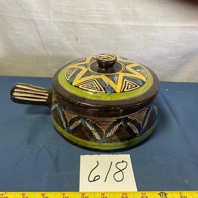 Vintage Mexican Clay Bean Pot