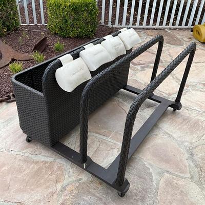 539 FRONTGATE Resin Wicker Pool Side Storage Basket