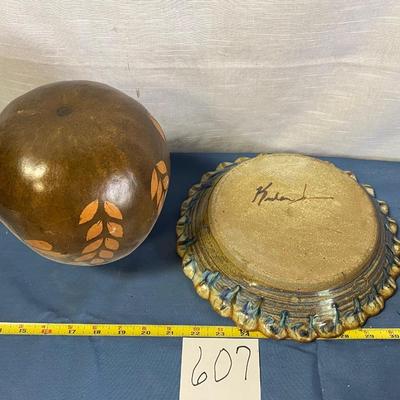 Pottery and Gourd Lot