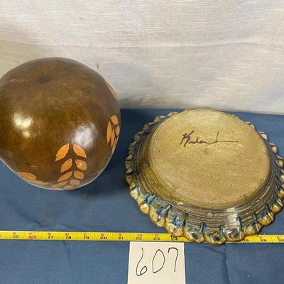 Pottery and Gourd Lot