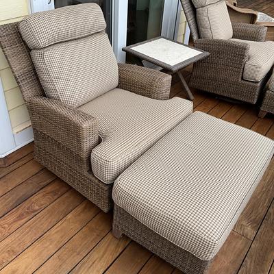 540 LANE Hemingway Wicker Resin Swivel Glider Rocker with Ottoman