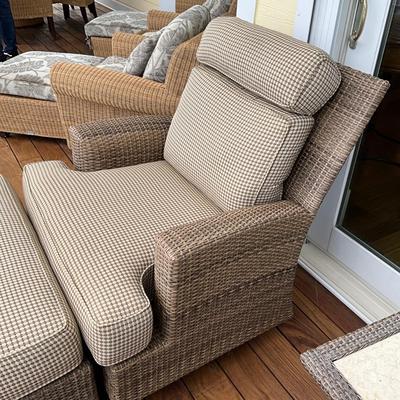 540 LANE Hemingway Wicker Resin Swivel Glider Rocker with Ottoman