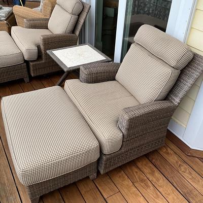 541 LANE Hemingway Wicker Resin Swivel Glider Rocker with Ottoman