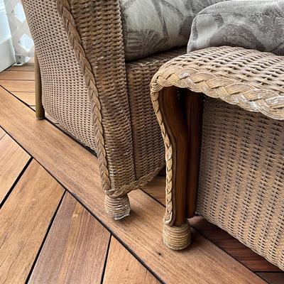549 Lloyd Flanders Wicker Chair and Ottoman