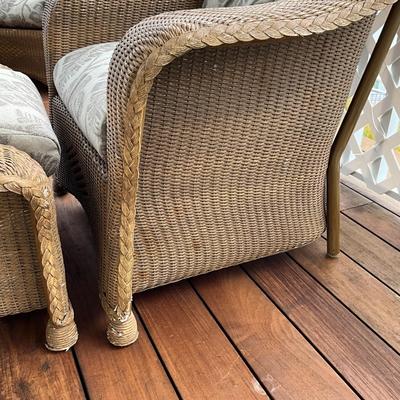 549 Lloyd Flanders Wicker Chair and Ottoman