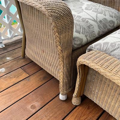 550 Lloyd Flanders Wicker Chair and Ottoman