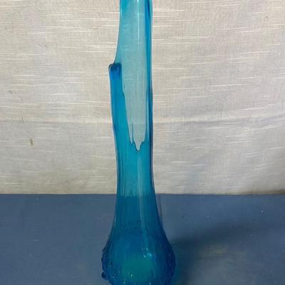 Le Smith Blue Hobnail 3 Footed Vase