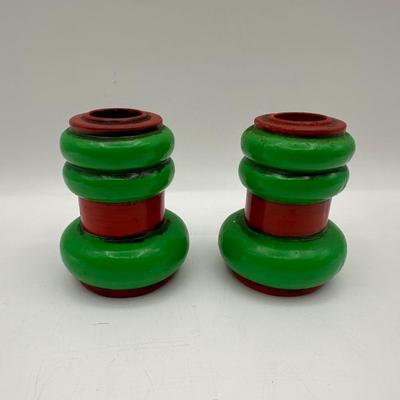 FITZ and FLOYD Vintage Ceramic Candle Holders