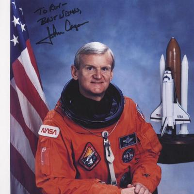 Astronaut John Casper signed official NASA photo