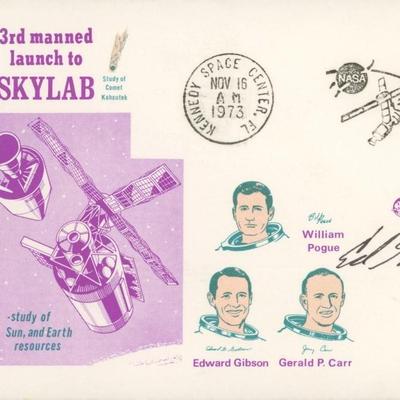 Skylab Edward Gibson signed commemorative envelope