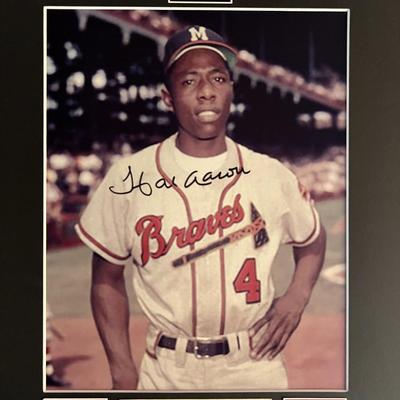 Hank Aaron signed photo