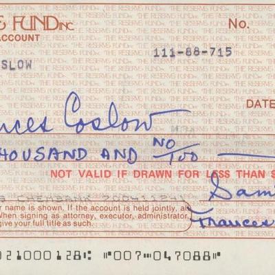 Sam Coslow signed check