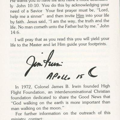 Col. James Irwin signed event flyer