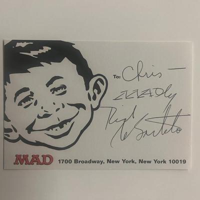 Mad Magazine Dick DeBartolo signed card.