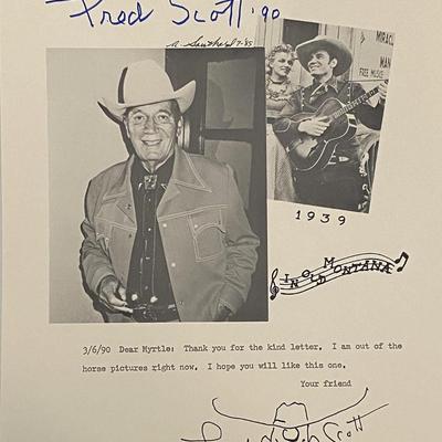 Fred Scott hand drawn signed sketch 