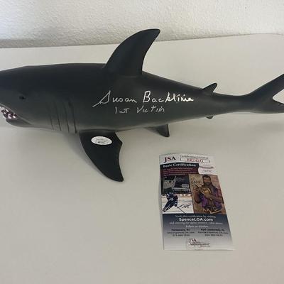 JAWS Plastic Shark Signed By 1st victim Susan Backlinie -