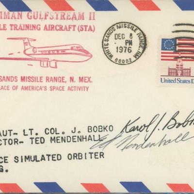 Karol "Bo" Bobko and Ted Mendenhall signed Space Cover 