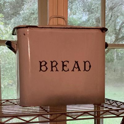 Antique enamel Bread box