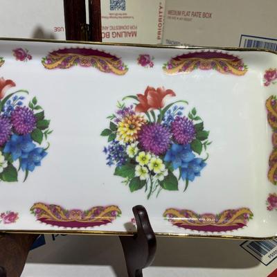 T. LIMOGES Appetizer/Bread Tray 13" Long, Made in Portugal in VG Condition.