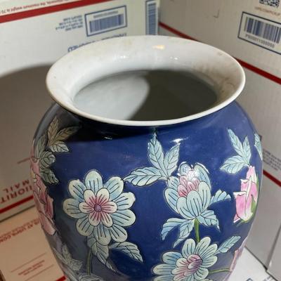 Vintage Macau Style Vase 12" Tall Ex-Lamp Made in Good Preowned Condition as Pictured.