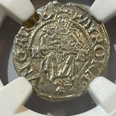 NGC Certified Hungary 1537 KB MS61 Silver Denar "Madonna & Child" Scarce High Grade as Pictured.