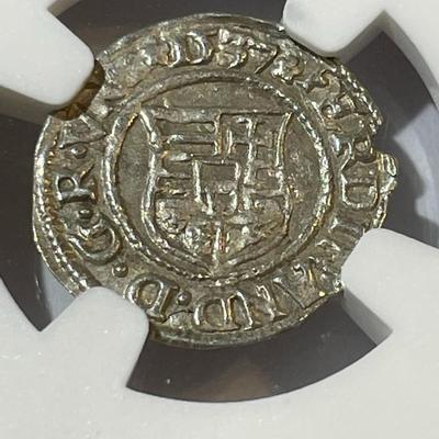 NGC Certified Hungary 1537 KB MS61 Silver Denar "Madonna & Child" Scarce High Grade as Pictured.