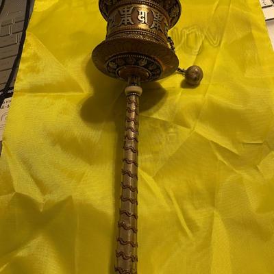 Vintage Asian Prayer Hand Wheel 11" Tall and in Good Preowned Condition.