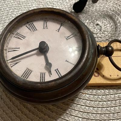Huge Antique Desk Pocket Watch Copper/Bronze Metal with Easel in Non-Working Condition as Pic'd,