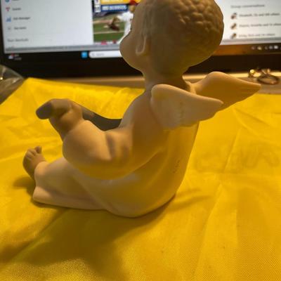 LLADRO Black Angel Figurine Playing the Mandolin by the Black Legacy Series Retired Matt Finish in Good Preowned Condition.