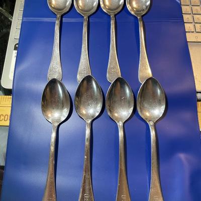 (Set of 8) United States Navy WWII Reed & Barton A+ Silver Plated Tablespoons Engraved USN as Pictured.