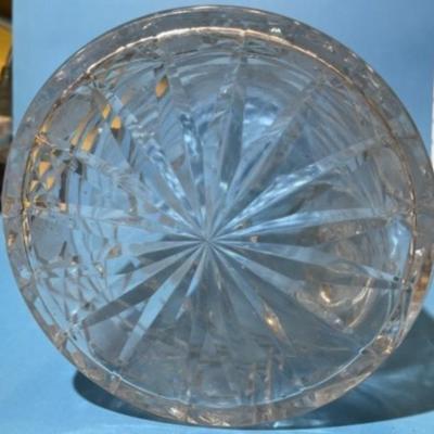 Vintage 20th Century Etched Glass Crystal PITCHER Approx 7" Tall in Good Preowned Condition.