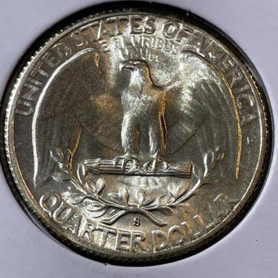 1946-S MS65/66 CONDITION WASHINGTON SILVER QUARTER AS PICTURED.