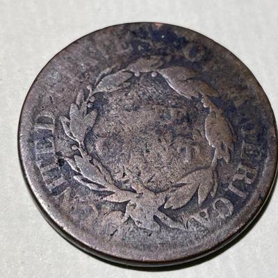 1819 CIRCULATED CONDITION POROUS/PITTED LARGE CENT AS PICTURED.