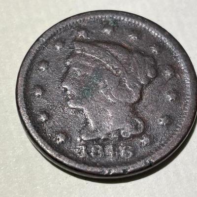 1846 CIRCULATED CONDITION BRAIDED HAIR VARIETY LARGE CENT AS PICTURED.